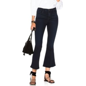 Frame Le Crop Bell Flare Jeans Rockview Blue Dark Wash Size 25